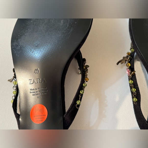Zara Embellished Kitten Heel Sandals - Picture 5 of 8